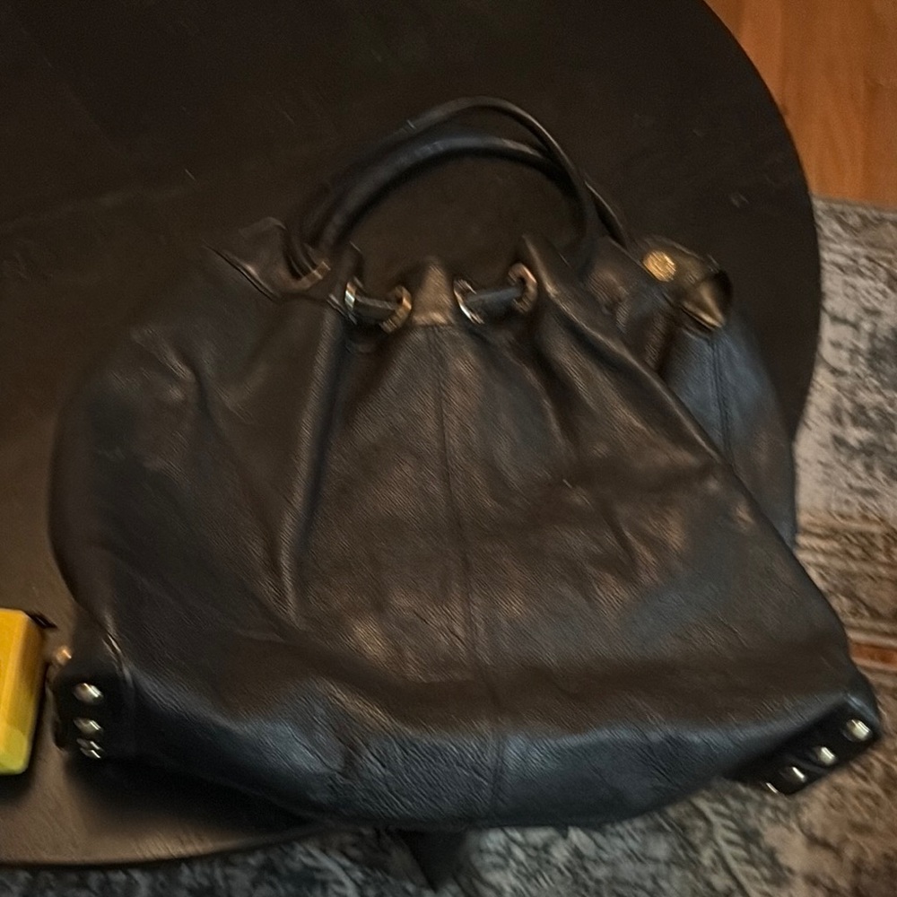 Chic Black Leather Hobo Bag